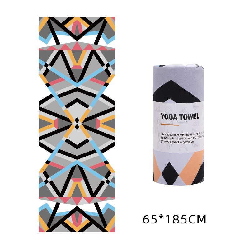 Yoga Towel 183*63cm Printed Yoga Mat Microfiber Non Slip Sweat Towel Fitness Workout Mat Cover for Pilates Gym Yoga Blankets