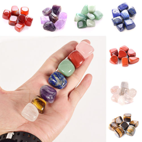Ensemble de sept pierres de chakra, 7 couleurs, cristaux de guérison Reiki irréguliers, pierres individuelles polies, confortables