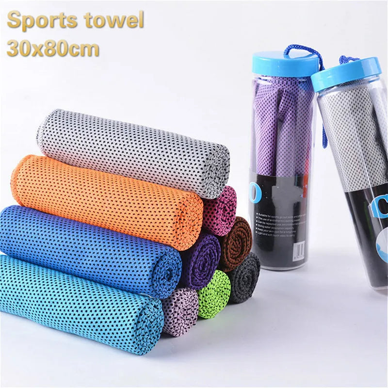 Cooling Ice Beach Towel for Gym, Yoga, Sports - Men and Women - Cold Washcloth for Running, Football, Basketball - Lovers Gift - Toallas