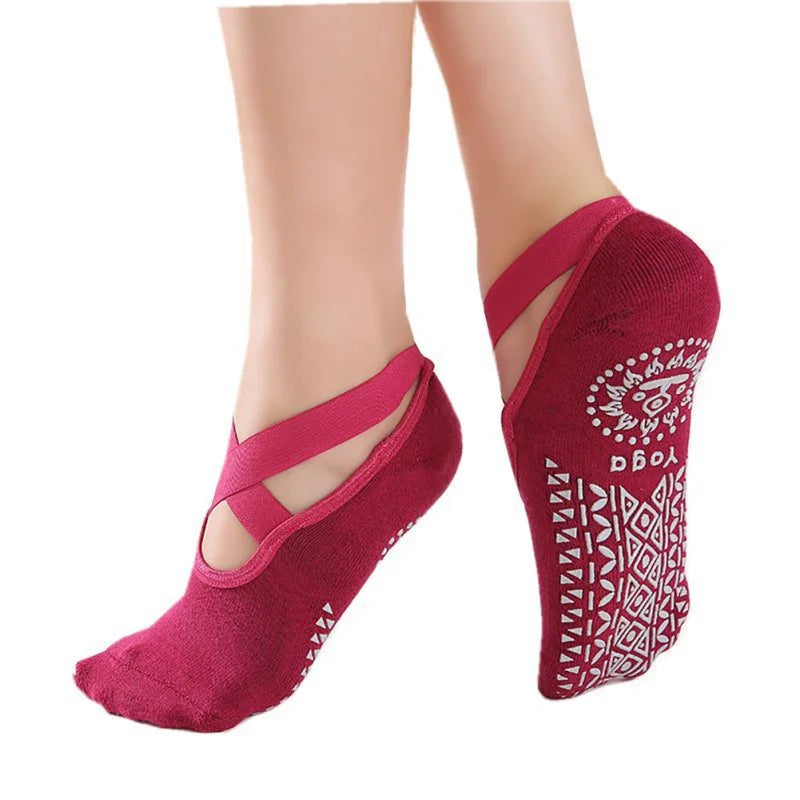 Stay Balanced and Comfortable with Our Ladies Anti-Slip Yoga Socks